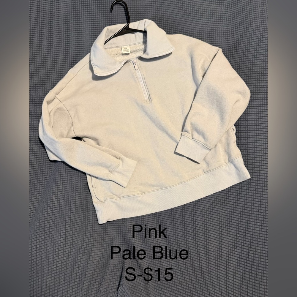 Victoria's Secret Pale Blue Quarter-Zip Top